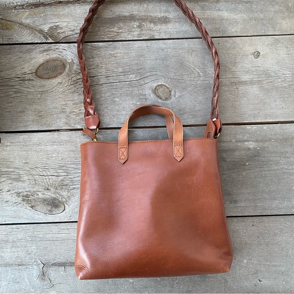 Madewell Handbags - Madewell Mini Transport Tote Brown Leather